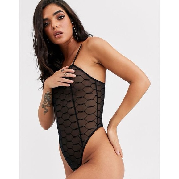 SAVAGE X FENTY Logo‎ Sheer Bodysuit - Picture 1 of 9